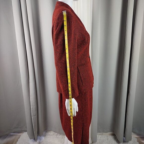 Kasper A.S.L. Red, Orange, Black, Petite Women's Skirt And Blazer Size 8P - Picture 8 of 16